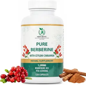 Berberine with Ceylon Cinnamon, Berberine HCl 1200mg 120 Capsule for Energy, Normal Metabolism & Healthy Blood Sugar Support, Third Party Tested, Non-GMO & Gluten Free