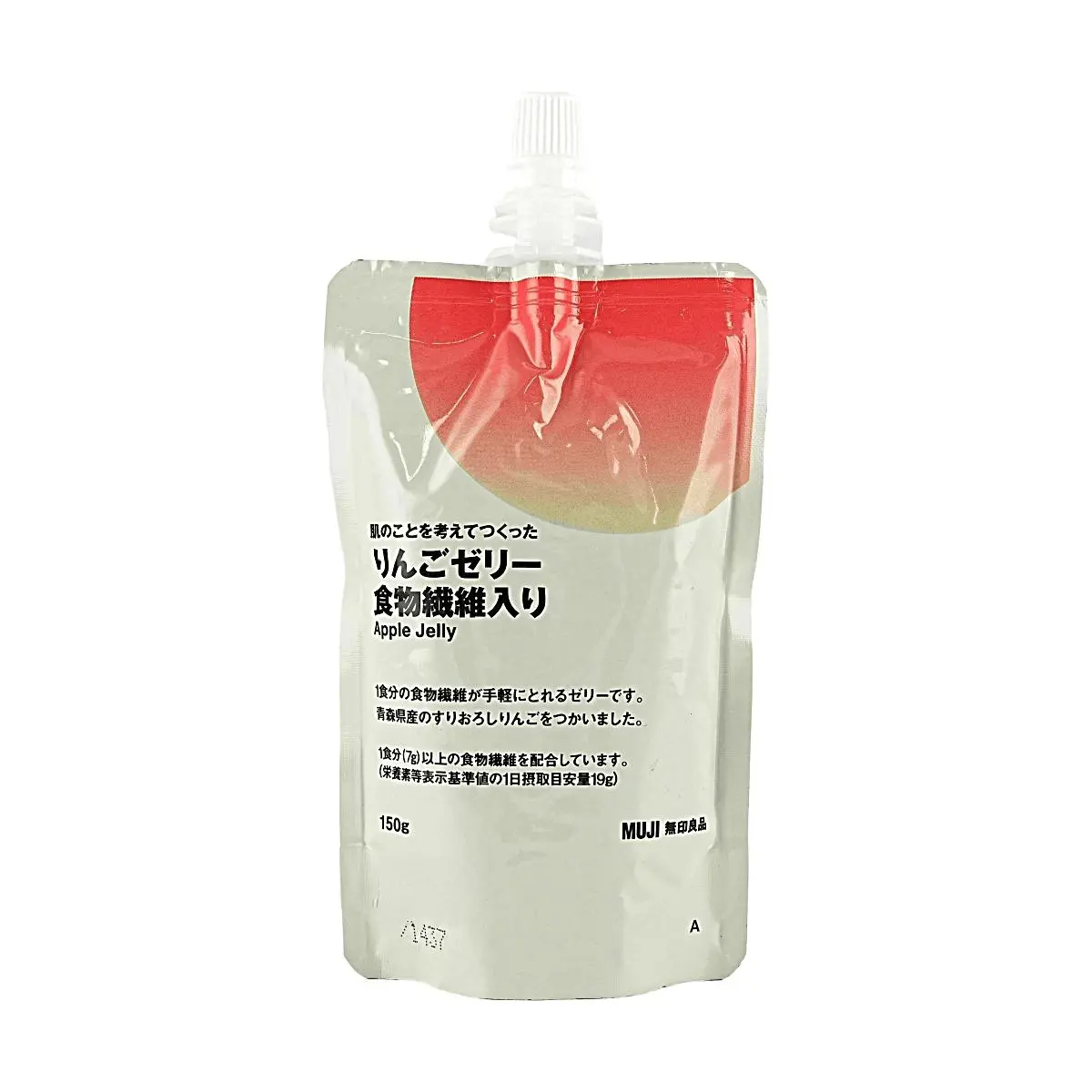 MUJI Apple Jelly Drink with Dietary Fiber, 150g Pouch - Healthy Snack for Kids & Adults