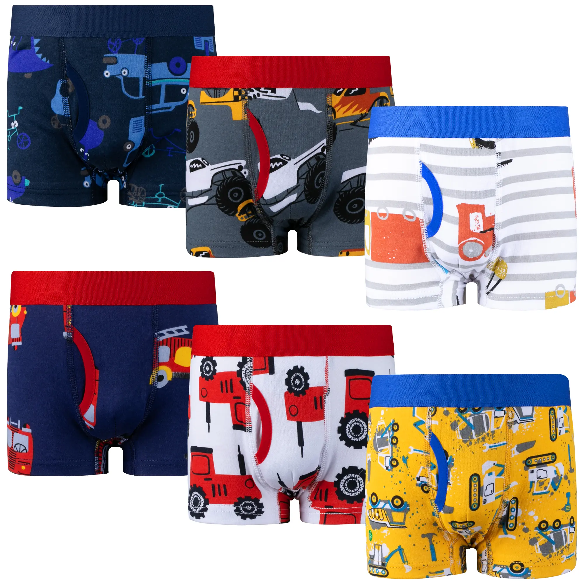 Agudan Boys’ Boxer Briefs 6-Pack – 100% Cotton Toddler Underwear, Soft, Breathable & Skin-Friendly Boxer Briefs for Boys,back to school