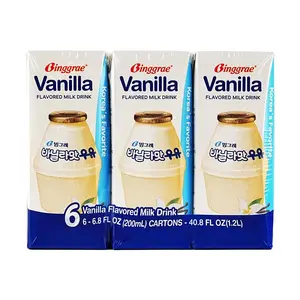 New Flavor Binggrae Korean Vanilla Milk Drink 200ml x 6 Boxes - K-Drama Inspired Breakfast Beverage