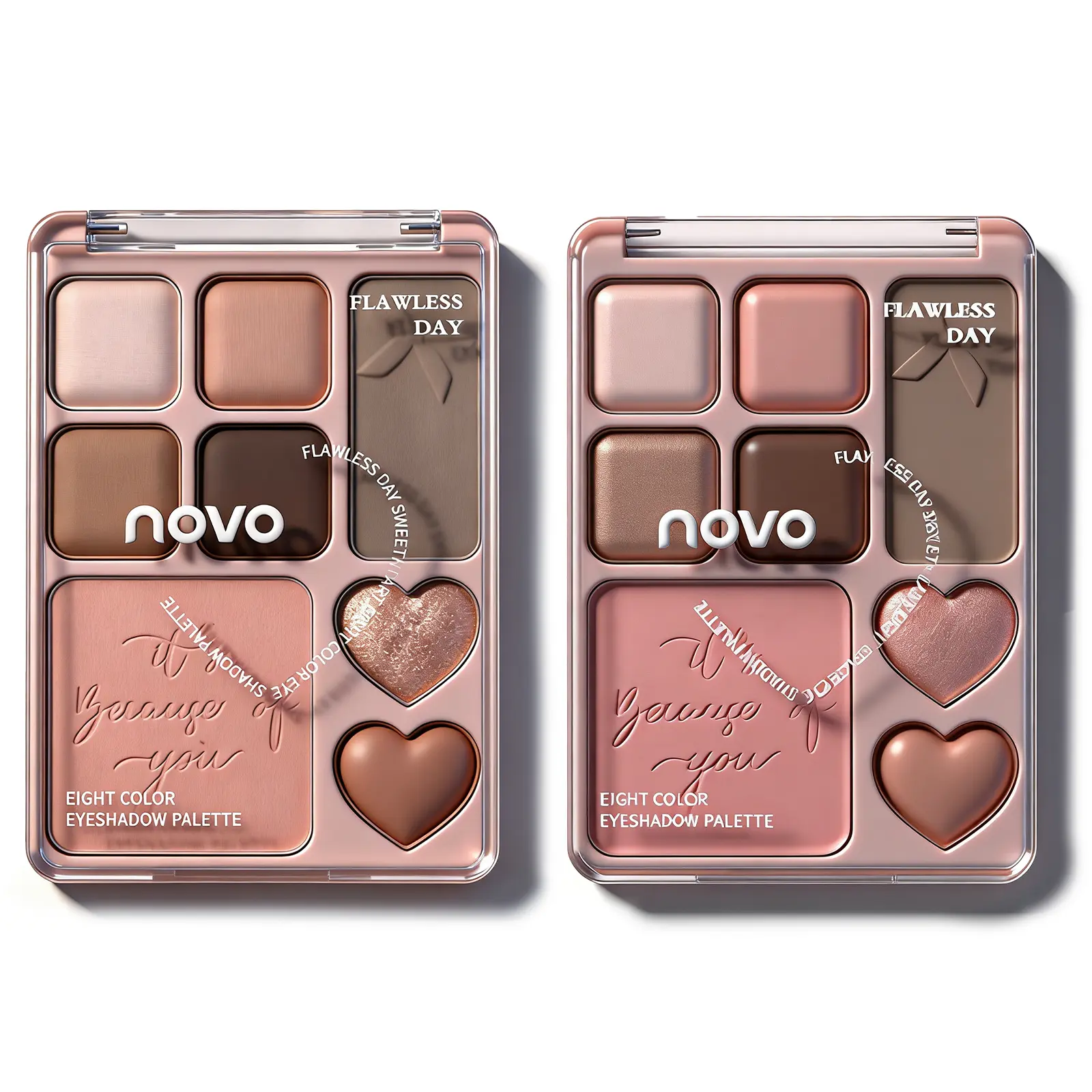"Flawless Day Sweetheart Eyeshadow Palette-8 Shades, Ultra-Blendable Formula, Waterproof & Long-Wearing, Creates Fresh Daily & Sweet Eye Looks, Perfect Gift for Makeup Lovers