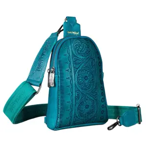 Trinity Ranch Floral Tooled Collection Crossbody Sling Bag