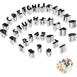 36pcs, Alphanumeric Cookie Cutters, Stainless Steel Pastry Cutter Set, 26pcs Letters And 10pcs Numbers Biscuit Molds, Baking Tools, Pastry Decorating Tools, Kitchen Accessories, Kitchenware
