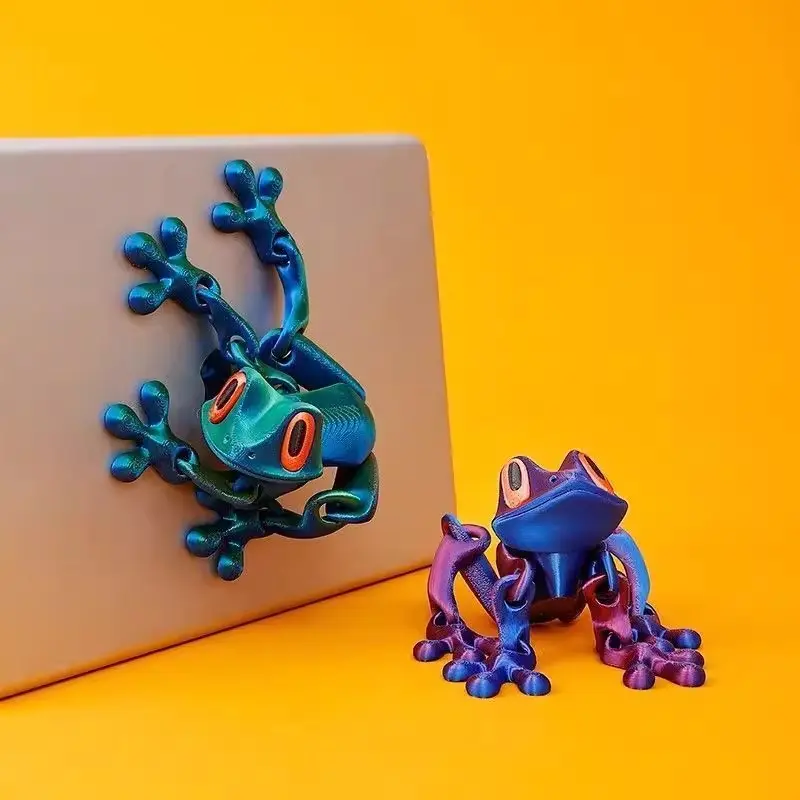 Colorful 3D Frog Magnetic Ornament - Fun Refrigerator Decal, Home Decor Accessory for Fridge, Bedside, Desk, and Chair - Durable Plastic, No Power Needed, Indoor/Outdoor Use, Fridge Magnets