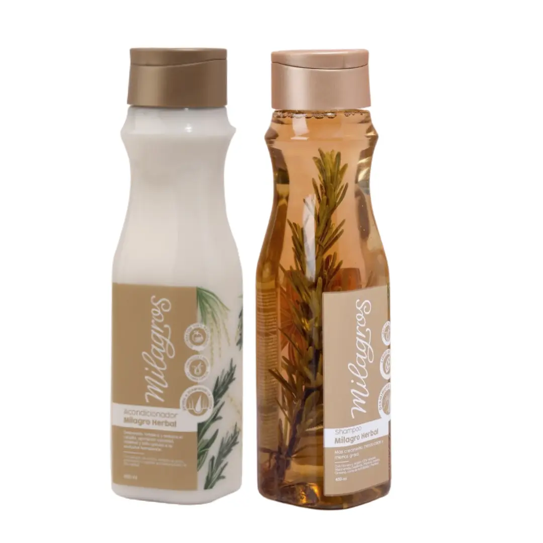 Milagros 2 pack Milagro Herbal Shampoo & Herbal conditioner Ginger, Rosemary Romero, jengibre hair loss, growth, shine 450ml Haircare Oil Control Duo