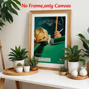 Retro Style Decorative Wall Art Vintage Poster, Camel Cigarette Canvas Print, Classic Smoking Scene, Unframed Wall Decor for Living Room, Bedroom, Office