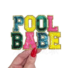 Pool Babe Summer Sequin Patch