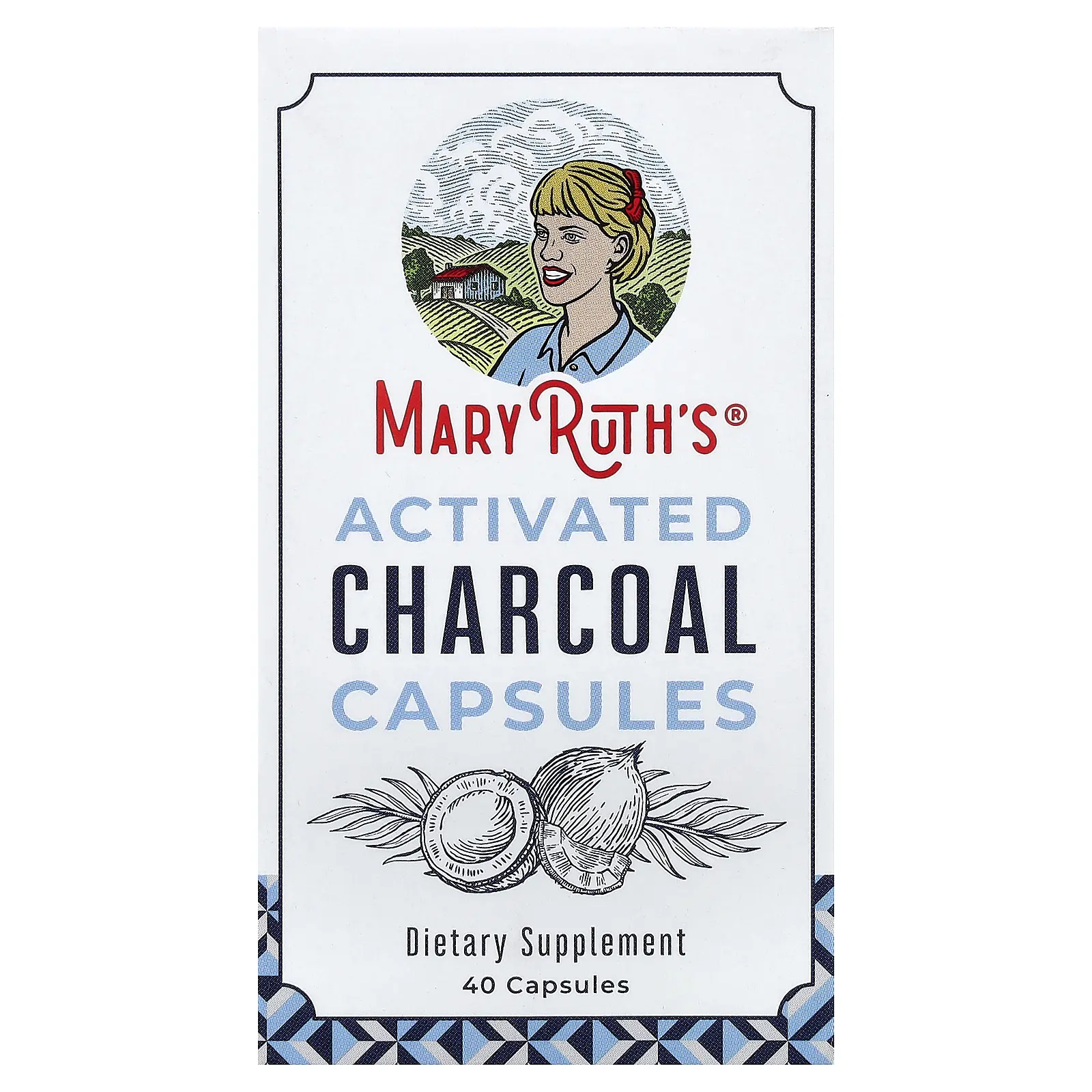 MaryRuth's Activated Charcoal Capsules, 40 Capsules (475 mg per Capsule)