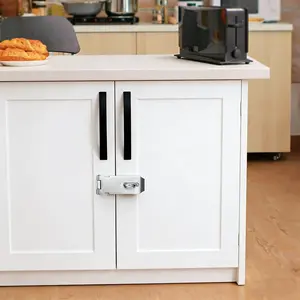 Door Lock Hasp Latch,Universal Stainless Steel Hasp Latch for Door, Drawer, External Doors, Window, Cabinet, Pet Cage & Cabinet - 180° & 90° Install Attic Door Lock, Easy Install Shed Latch with Smooth Finish, Increase security and protect property