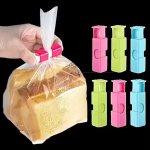 Food Bag Clips Airtight Chip Clips 3-Pack for Snack Storage (Random Color)