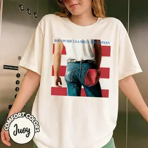 Bruce Springsteen Comfort Colors Shirt, Retro Born In The U.S.A. Photo Tee, Full Size Options, Rock Concert Tee, Rock Music Fan Gift