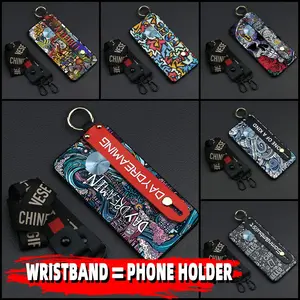 Wrist Strap Phone Holder Phone Case For Honor X50 Durable Kickstand protective Anti-knock ring Anti-dust Waterproof Fashion Design Soft case Wristband personality Lanyard Silicone