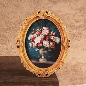1PC Oval Frame Refrigerator Magnet, Decorative Fridge Magnets, Oil Painting Flower Design, Home Decor for Aesthetic Lovers, Perfect Holiday Gift, Decorating