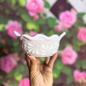 Relieve cazuelita salsera chica color blanco