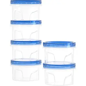 [6 Pack-17 oz] Freezer Containers with Lids, Reusable Round BPA-Free Airtight Freezer Containers with Twist Top Lids for Kitchen Meal Prep, Microwave/Dishwasher Safe