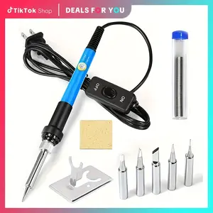 Soldering Iron Kit, 80W 110V Fast Heat up in 10s LCD Digital Adjustable Temperature Soldering Gun Thermostatic Soldering Kit for Electronic Repair, DIY Projects & Precision Work & Dealsforyoudays