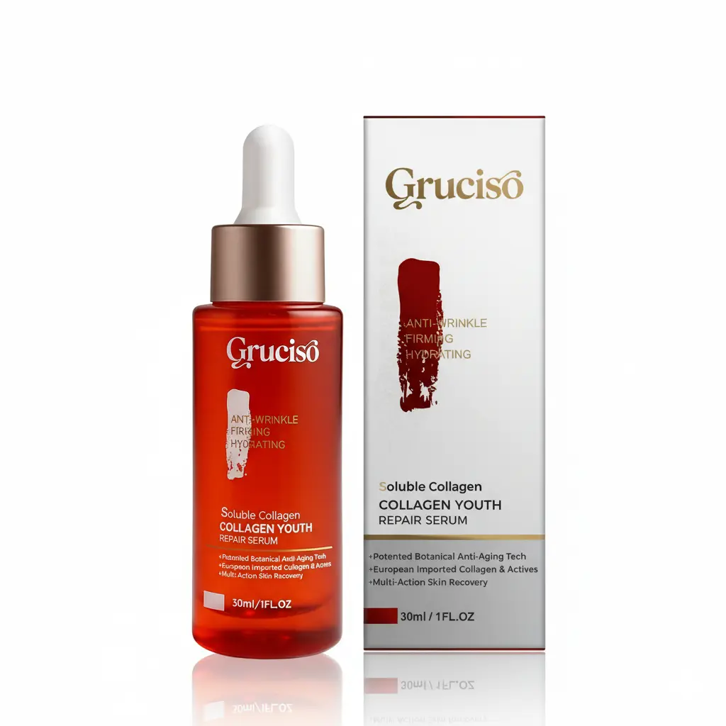 GRUCISO Trehalose & Collagen Serum with Soothing Peach Resin - Gentle, Lightweight Daily Moisturizer to Hydrate, Smooth, & Restore Sensitive Skin, Calming, Repair, Moisturizing, Skin Repair