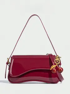 Women's Solid-Color Shoulder Bag, Fashionable PU Leather Crossbody Bag for Daily Use, Trendy Versatile High-quality Commuting Bag