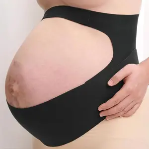 Professional maternity protection prenatal belly support belt, breathable and highly elastic, suitable for supporting the large belly during the third trimester of pregnancy. A women's pregnancy product, offering two styles: light color and black.
