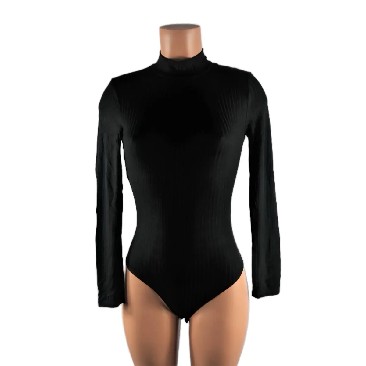 In Charge Suit crew neck chic Bodysuit High Neck Long Sleeve Spandex
