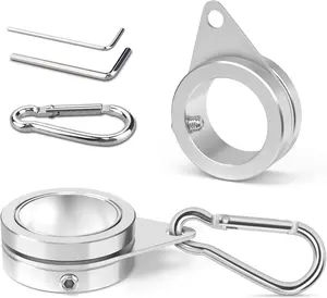 2 Pack Aluminum Alloy Flag Pole Rings, 360 Degree Rotating Flagpole Flag Mounting Rings Spinning Flag Pole Kit with Carabiner for 0.75-1.00 Inch Diameter Flagpole fathersdaygift