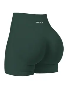 BBFIRA Women's Seamless Knit Breathable Anti-Perspiration High-Stretch Slim-Fit Sports Shorts Outdoor Running Cycling Shorts Fitness Shorts Butt-Lifting Yoga Pants for Women High-Waisted Breathable Knit Sports Shorts