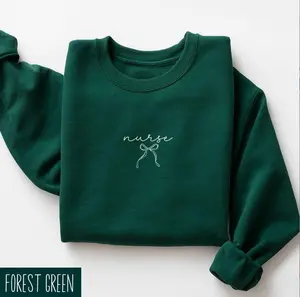Cute Nurse Sweatshirt With Coquette Bow, Nurse Sweater, Coquette Nurse Shirt, Nurse Xmas Gift, Nurse Crewneck, Trendy Nurse Bow Sweater