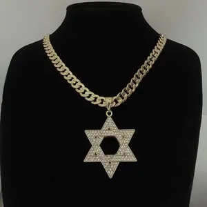 Star Of David Necklace CZ Star 14k Gold Plated
