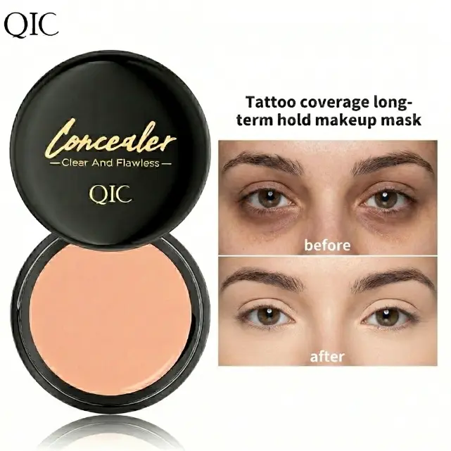 QIC Makeup Concealer, Naturally Matches Skin Tone, Clear & Flawless Finish, Covers Blemishes for a Perfect Complexion