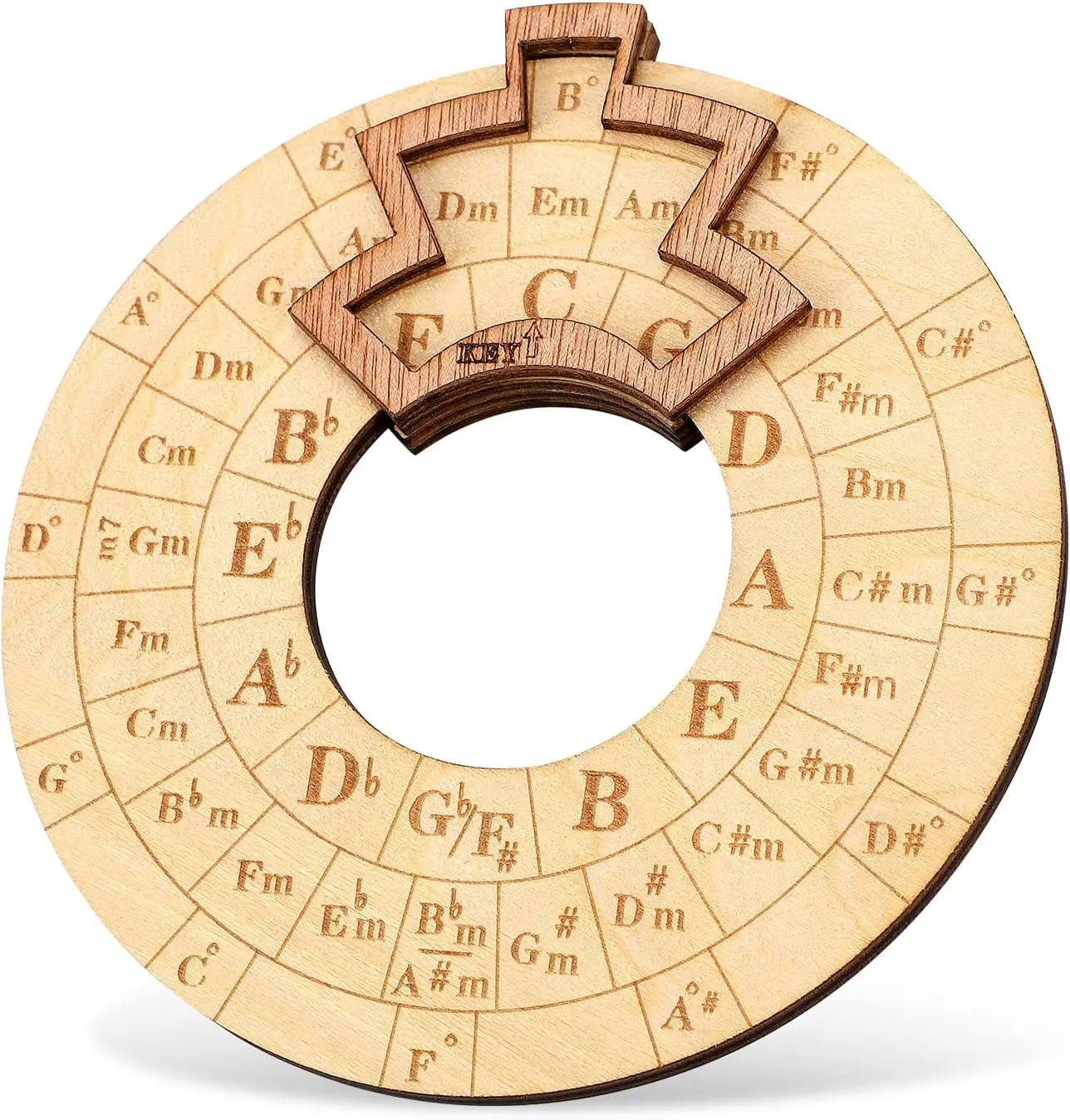 Wooden Melody Tool, Circle of Fifths Chord Wheel Wooden Chord Wheel Music Transpose Tool Music Chord Wheel for Guitar, Bass, Piano, Violin, Musicians Songwriters NQEUEPN
