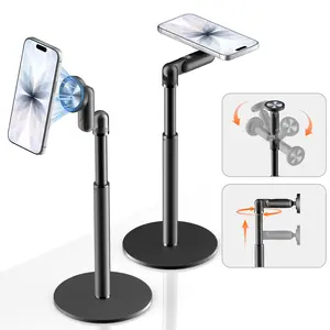 Vtrusta SummerVibes MagSafe 360 Adjustable iPhone iPad Desk Mount, Portable Universal MagStand Phone Holder, Sturdy Aluminum Alloy Adjustable Display Base, Vlogging Live Broadcast, Perfect for Stable Filming or Table Live Streaming Cellphone