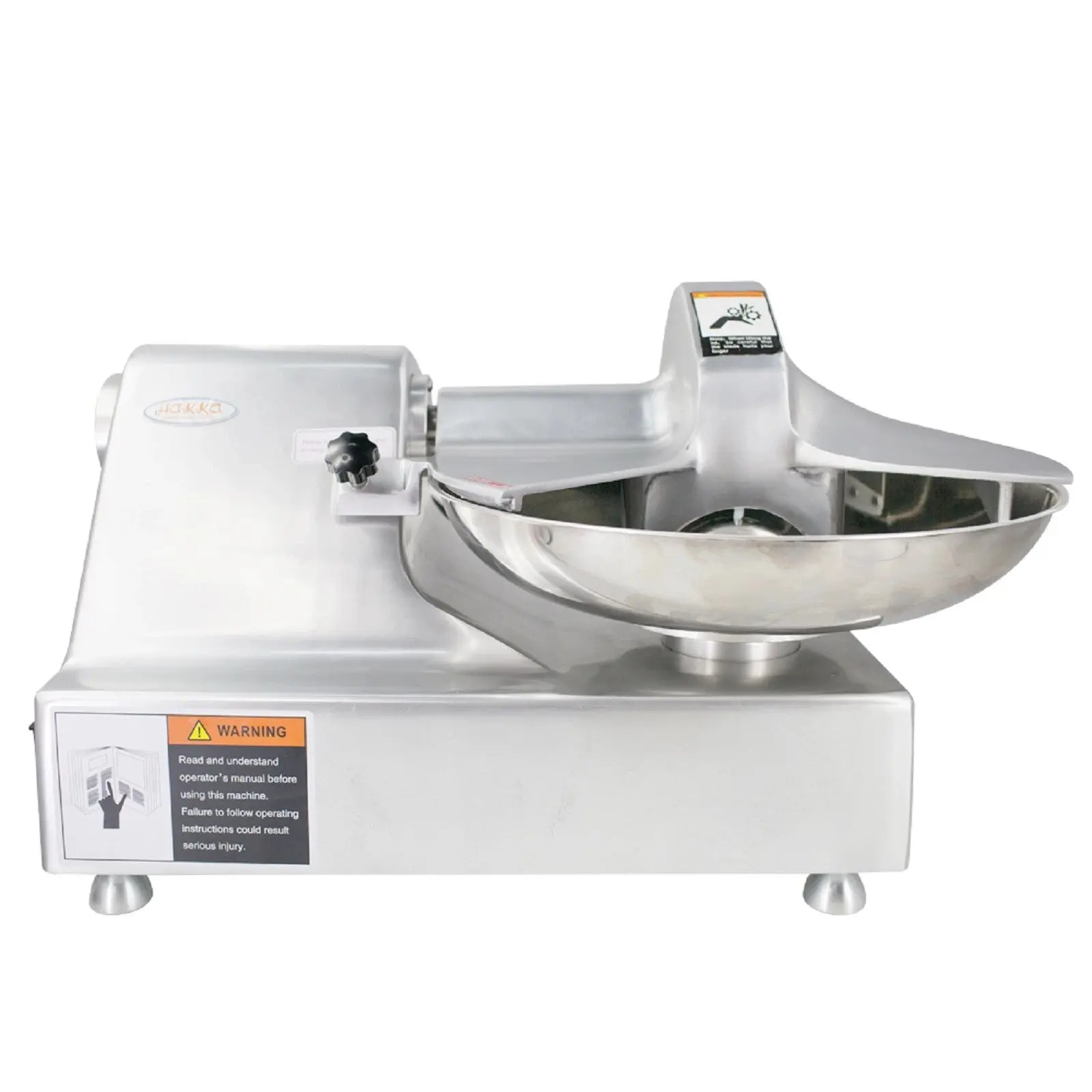 Hakka Commercial 5.5L Full-Size Stainless Steel Food Processor - Multifunction Chopper Machine with Safety Lock, Meat Cutting, Meat Shredder, Mixer