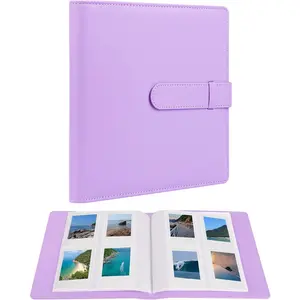 256 Pockets Mini Photo Album,Fits for  Instax Mini 12 11 9 40 90 8 7 Evo LiPlay Instant Camera,Leather Cover, Book for Polaroid 2x3 Pictures(Purple)