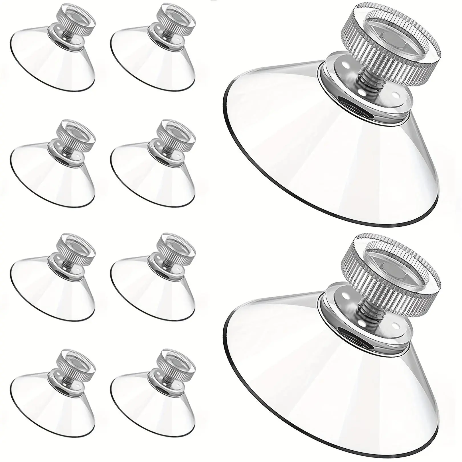 [Mini Suction Cups] Mini Suction Cups - 32mm/41mm Suction Cup with Screw - Clear PVC Sucker Pads - Extra Strong Sucker Suction Cup Glass Suction Holder with Screw Nut for Bathroom Wall, Window, Car Shade, Utility Hooks