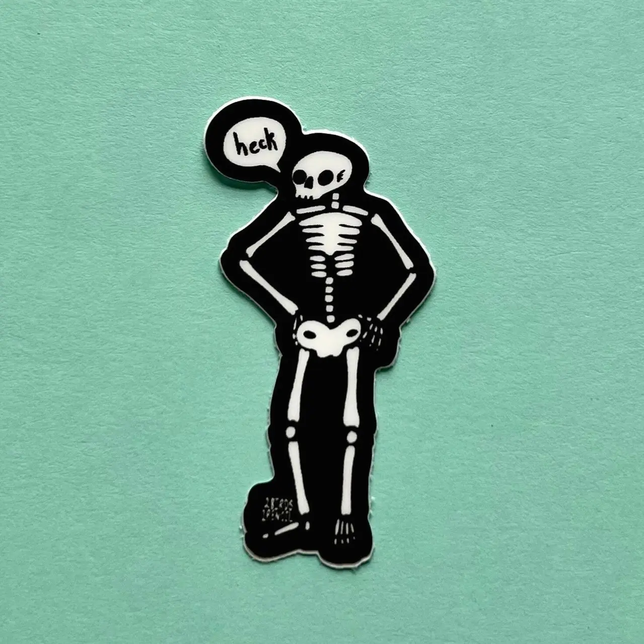 MINI skeleton vinyl sticker, Laptop Water Bottle Decal Sticker