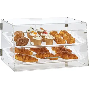 VEVOR Pastry Display Case, 2 - Tier Commercial Countertop Bakery Display Case, Acrylic Display Box with Rear Door Access Removable Shelves, Keep Fresh for Donut Bagels Cake Cookie, 20.7x13.2x11.9VEVOR Super Brand Day