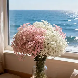 1500 artificial flowers, Decorative artificial flowers, artificial mixed flower (25 white + 25 pink starflower bouquets) for outdoor wedding decoration, Mother's Day, birthday party, suitable for four-season decoration