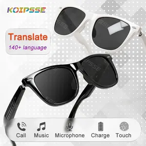 KOIPSSE Smart Translation Audio Sunglasses – BT5.4 TWS Open-Ear Headphones, HiFi Sound for Calls & Music, UV400 Protection, Stylish Smart Glasses for Men & Women, Ideal for Outdoor Sports, Running, Fishing & Travel