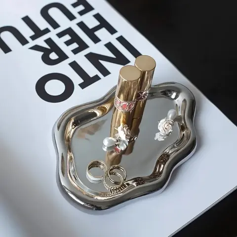 Cloud-Shaped Jewelry Tray, Single Layer Plastic Decorative Cute Storage Organizer for Perfume, Watches, Necklaces, Earrings, Artistic Desktop Decoration, Desktop Organization, Cloud Shape Design