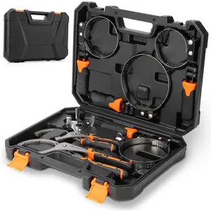 Oil Filter Wrench Set, 8 Piece Adjustable Oil Filter Wrenches 2-3/4" to 5-1/4", 9" & 12" Universal Oil Filter Removal Tool with 1/2" to 3/8" Adapter, Organized in Storage Case (8-Piece Set) Wheel Bearing Tool Repair Tool