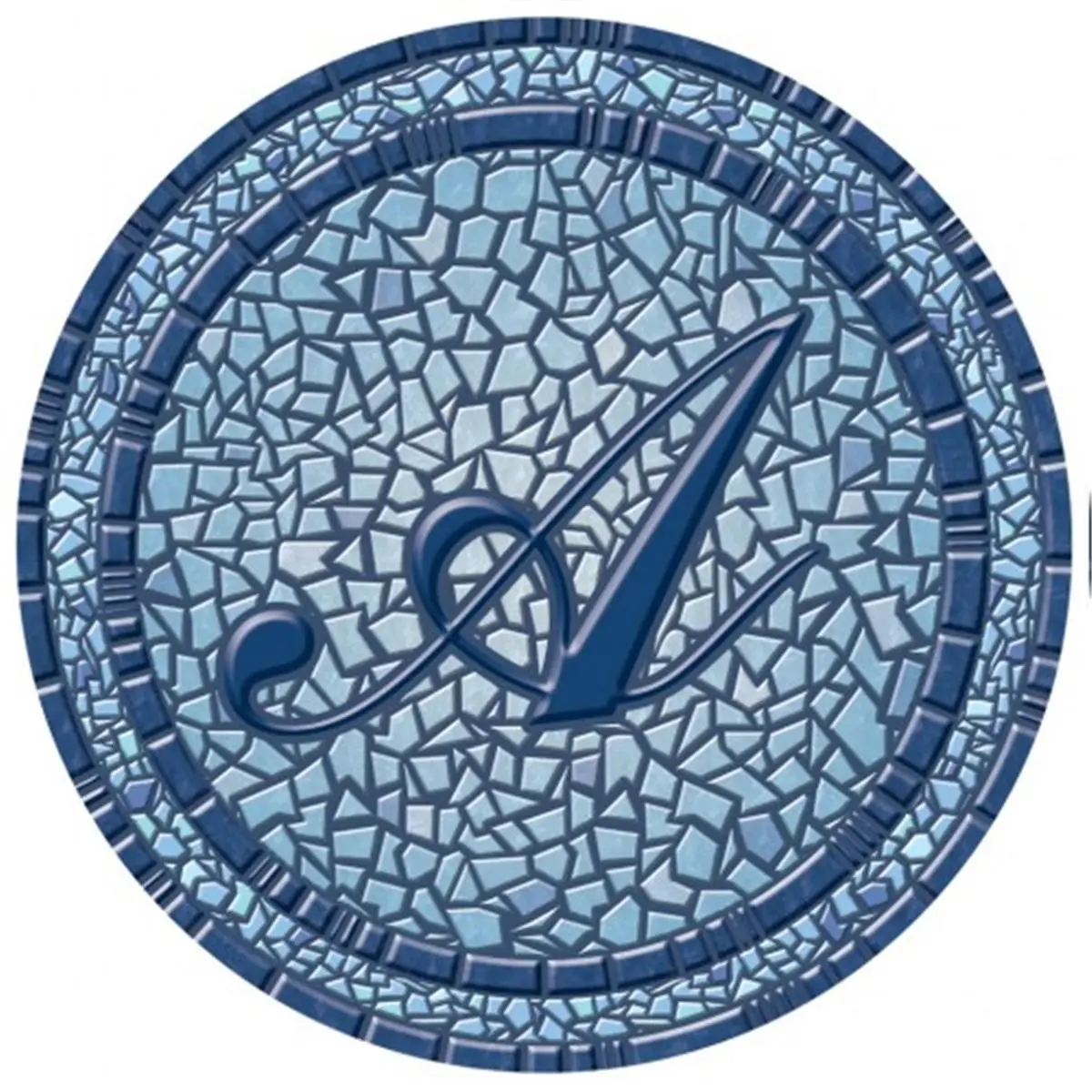 212 MAIN Chemical-Proof Durable Moisture-Proof Circle-Shaped Outdoor Monogram Mosaic Pool Mat, 59 in. Dia, Poolside Accessory, Durable Moisture-Proof Mats