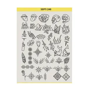 1 Roll Tattoo Transfer Paper with Pre-Drawn Patterns, High-Quality Skin Safe Design for Easy Application, Ideal for DIY Body Art and Tattoo Designs