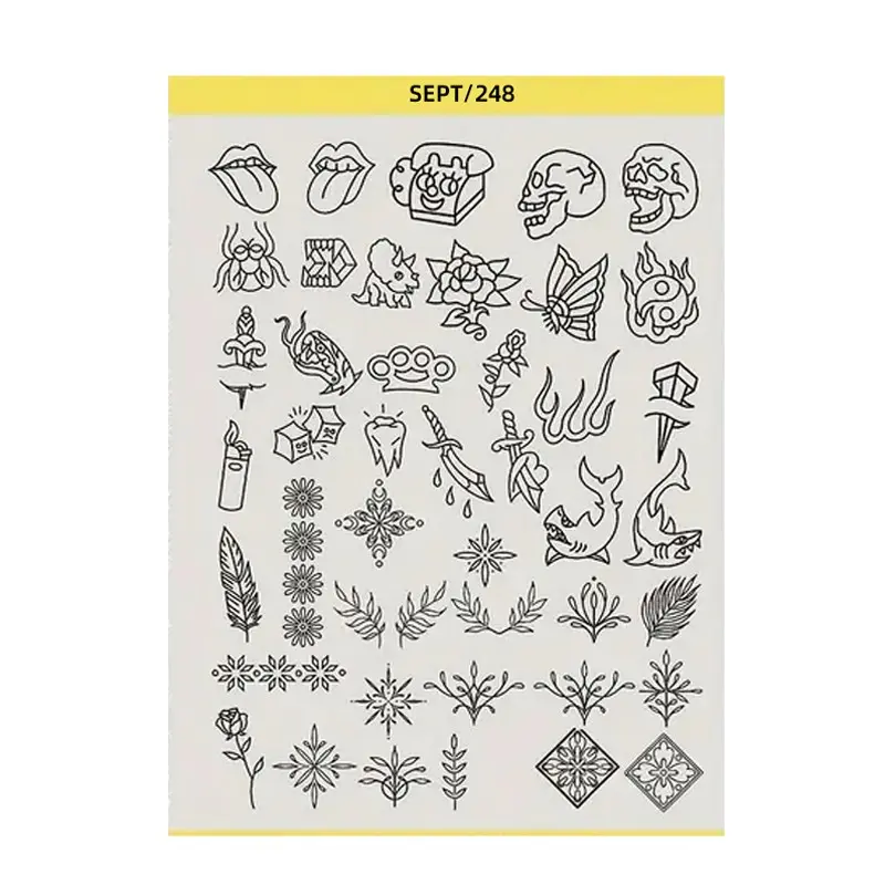1 Roll Tattoo Transfer Paper with Pre-Drawn Patterns, High-Quality Skin Safe Design for Easy Application, Ideal for DIY Body Art and Tattoo Designs, Tattoo Supplies