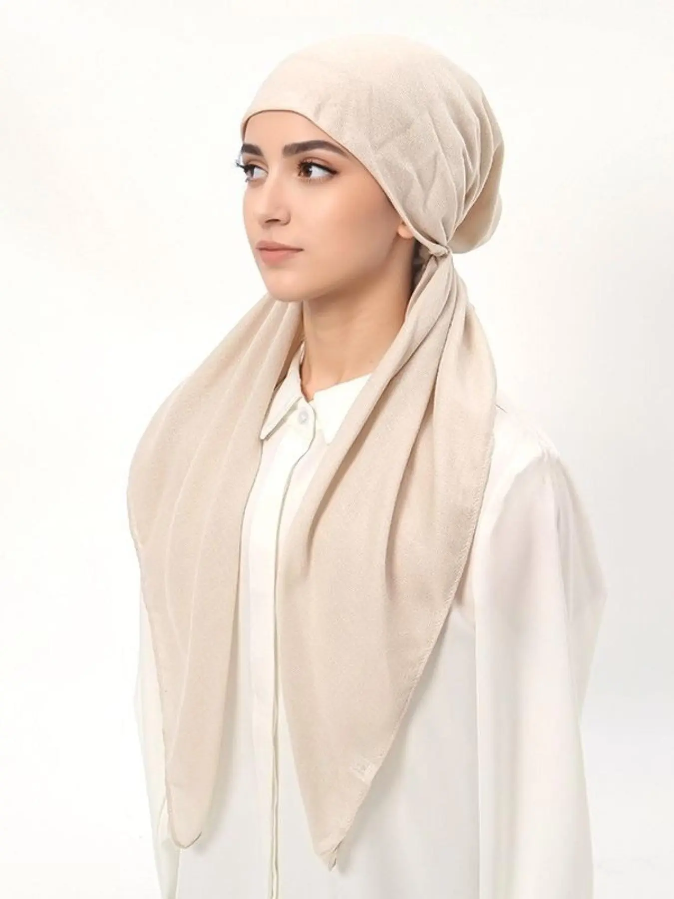 Women's Solid Color Hijab, Head Scarf, Casual Versatile Breathable Hijab for Daily Wear, Fashion Accessories for Women & Girls, Muslim