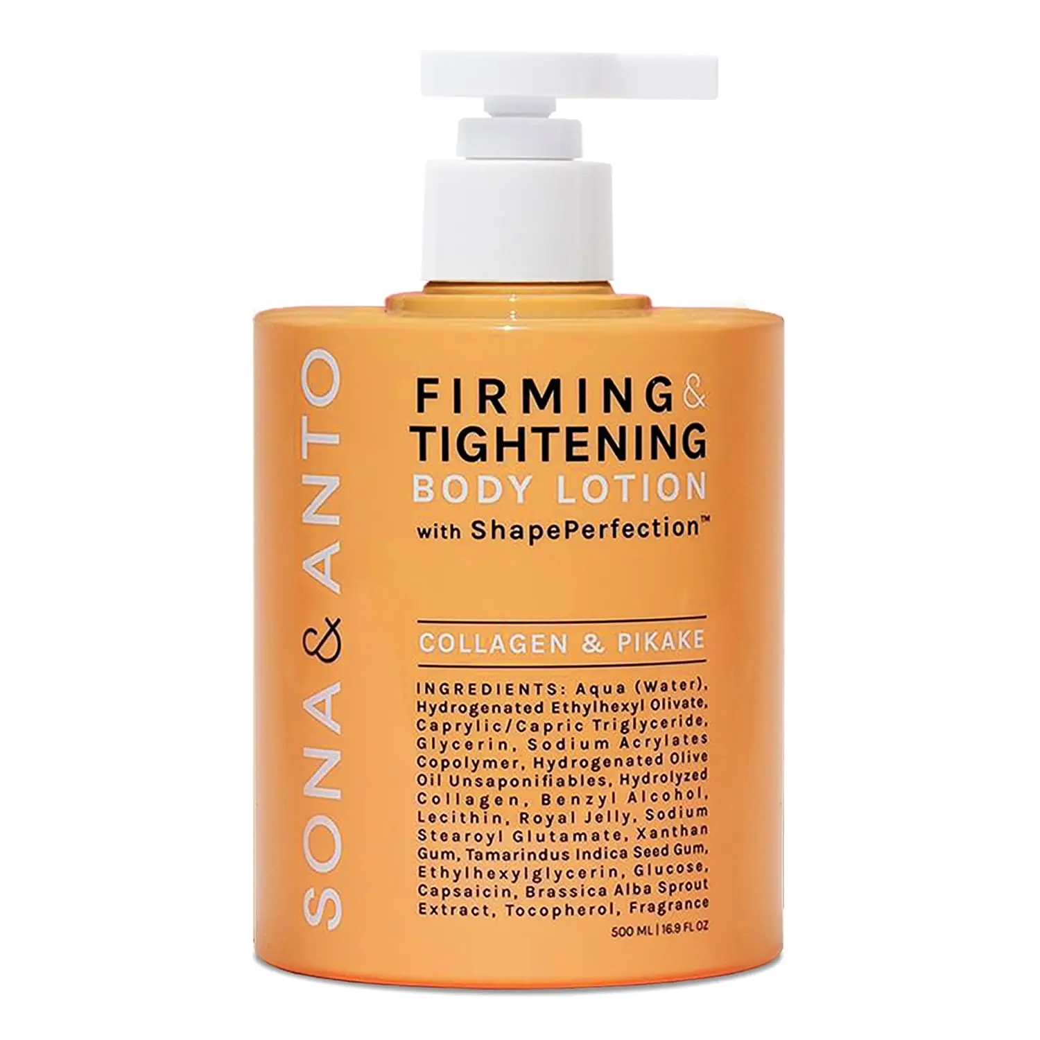 Sona & Anto Skin Firming and Tightening Lotion with ShapePerfection | Anti Cellulite & Moisturizing Body Lotion | Shrinks Fat Cells to Tighten Loose Belly Skin | Collagen & Pikake | MADE IN FRANCE