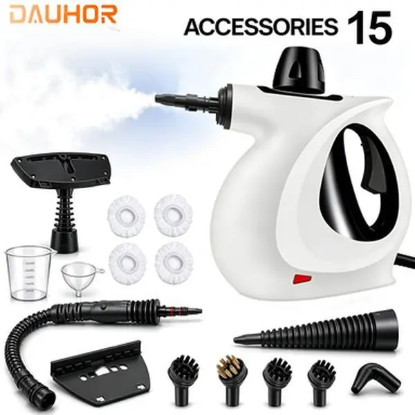 1050W Pressurized Handheld Multi-Surface Natural Steam Cleaner, High-Temperature High-Pressure Steam Cleaning Machine, with 12 replacement parts and safety lock, continuous steam, suitable for home, kitchen and car