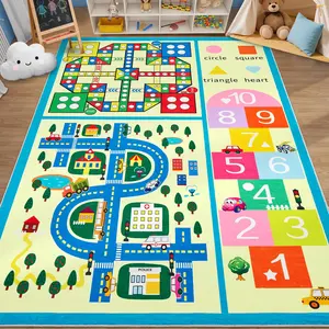 GARVEE Washable 4x6 Playroom Rug - Ultra-Soft, Non-Slip Educational Carpet Featuring City Road Design with Colors, Shapes & Numbers for Nursery and Bedroom Use
