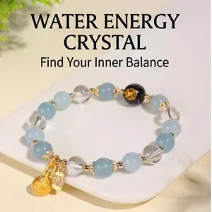 Water-themed bracelet, Five Elements energy, crystal healing, Mother’s Day gift, physical health, mental stability, wealth, career, self-confidence, positive energy, feng shui, improve fortune, Chinese energy jewelry, unisex gift