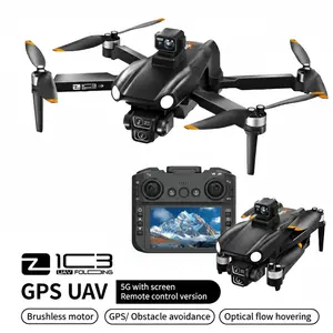 2026 GPS brushless HD camera drone with a 4.5-inch screen remote controller, four-way obstacle avoidance, ESC adjustable camera, GPS return-to-home, 360° rolls, and three batteries for up to 45 minutes of flight—ideal for aerial photography and gifting