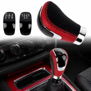 Universal Manual Gear Shift Knob 5 Speed / 6 Speed Car Shifter Handle, Premium Leather Racing Style Gear Stick Replacement for Cars, SUVs & Trucks #GearShiftKnob #ManualTransmission #CarAccessories #CarInteriorUpgrade #RacingStyle #ShiftKnob Transmission